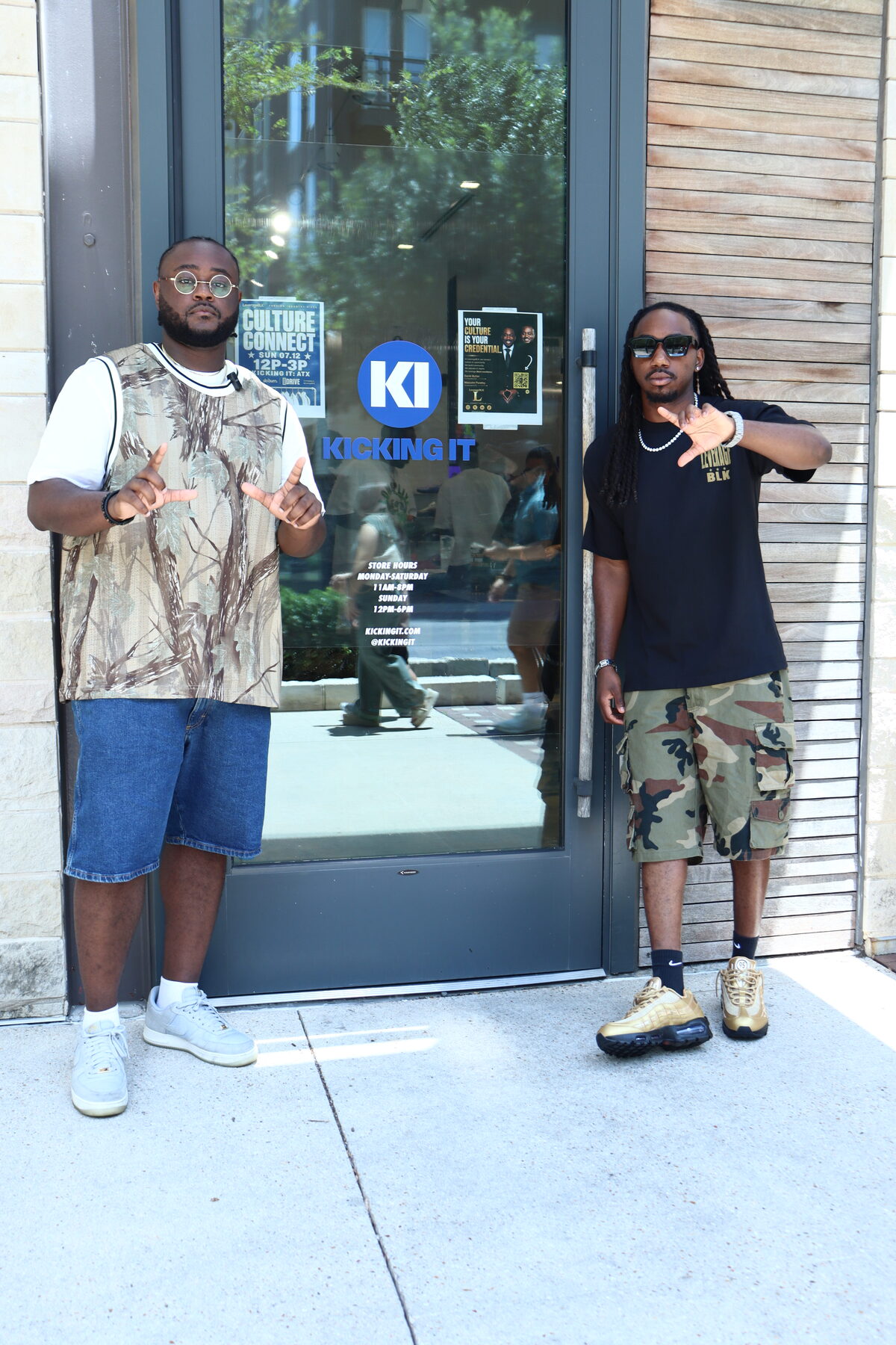 Guests outside the Kicking It storefront